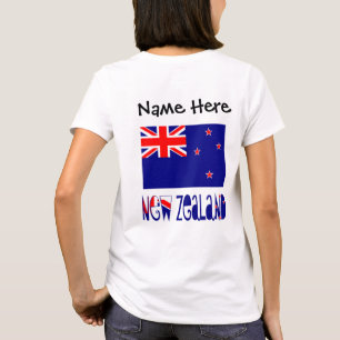 Nieuw-Zeeland Nieuwe Zealander Vlag Gepersonalisee T-shirt