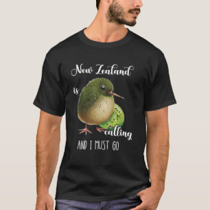 Nieuw-Zeeland noemt Kiwi Bird Animal Wildlife B T-shirt