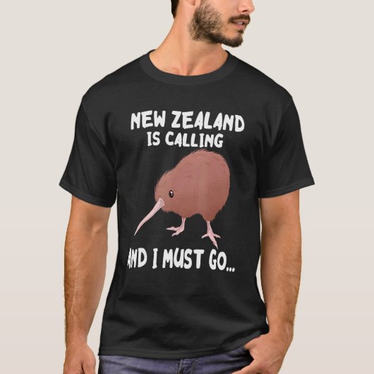 Nieuw-Zeeland noemt Kiwi in het wild levende vogel T-shirt (Voorkant)