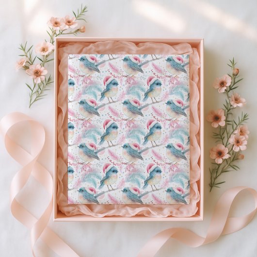 Nieuw-Zeeland North Island Robin Patroon Kerstmis Tissuepapier