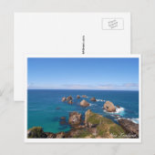 Nieuw-Zeeland, Nugget Point Rock Circle, vakantie Briefkaart (Voorkant / Achterkant)