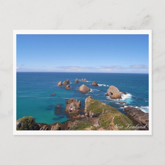 Nieuw-Zeeland, Nugget Point Rock Circle, vakantie Briefkaart (Voorkant)