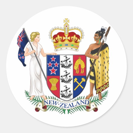 Nieuw-Zeeland NZ Ronde Sticker (Voorkant)