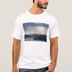 Nieuw-Zeeland, Otago, Dunedin, Lichtbundels over T-shirt