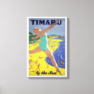 Nieuw-Zeeland Oude Reisposter Canvas Afdruk