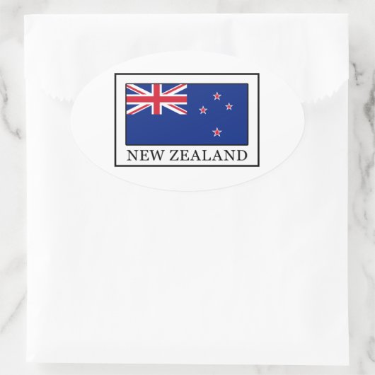 Nieuw-Zeeland Ovale Sticker (Tas)