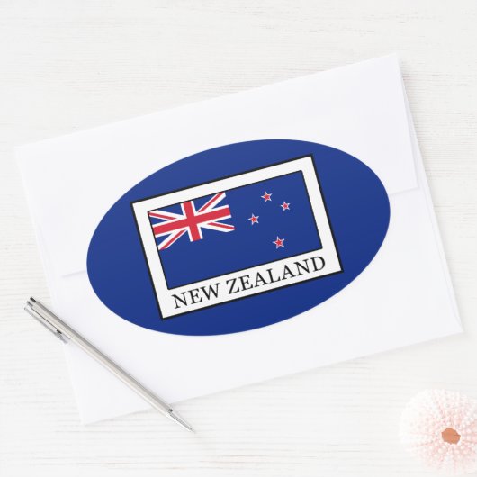 Nieuw-Zeeland Ovale Sticker (Envelop)