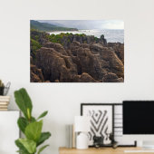 Nieuw-Zeeland: Pancake Rocks Poster (Thuiskantoor)