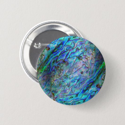 NIEUW-ZEELAND PAUA RONDE BUTTON 5,7 CM (Voorkant /achterkant)