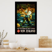  Nieuw-Zeeland Poster sporttoerisme 1930 (Keuken)