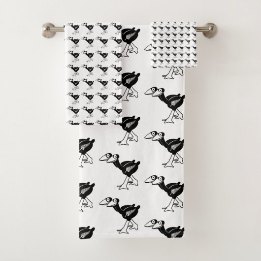 Nieuw-Zeeland Pukeko Vogelhanddoek Set Bad Handdoek (Insitu)