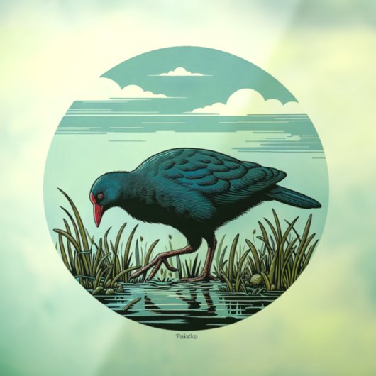 Nieuw-Zeeland Pukeko Window Cling Decal (Vel 3)