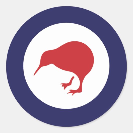 Nieuw-Zeeland RAF Kiwi Roundel Ronde Sticker (Voorkant)