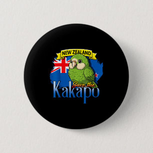 Nieuw-Zeeland red de kakapo schattige lieve vogel Ronde Button 5,7 Cm