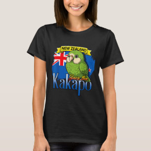 Nieuw-Zeeland red de kakapo schattige lieve vogel T-shirt
