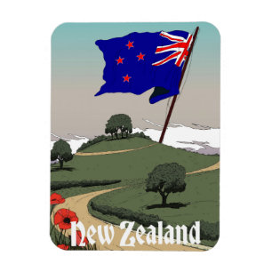 Nieuw-Zeeland Reis Vintage Magneet