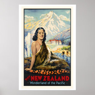 Nieuw-Zeeland Reisposter - Ingelijst Niet ingelij Poster