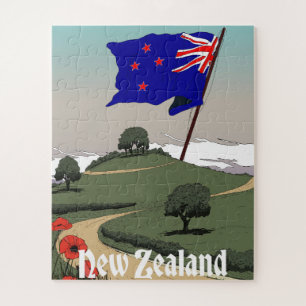 Nieuw-Zeeland Reisreclame Vintage Legpuzzel