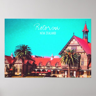 Nieuw-Zeeland Reist Rotorua museum Poster