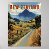  Nieuw-Zeeland reizen Poster (Voorkant)