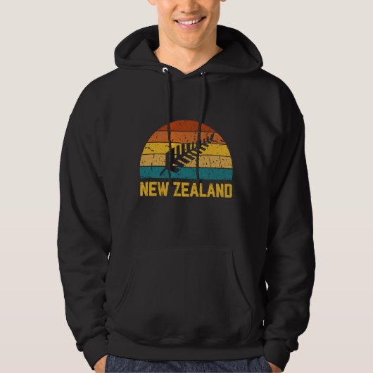 Nieuw-Zeeland Retro Hoodie (Voorkant)
