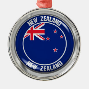 Nieuw-Zeeland Ronde Embleem Metalen Ornament