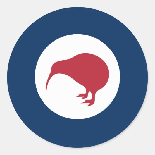 Nieuw-Zeeland rondel land vlag symbool kiwi leger Ronde Sticker (Voorkant)