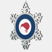 Nieuw-Zeeland rondel land vlag symbool kiwi leger Tin Sneeuwvlok Ornament (Rechts)