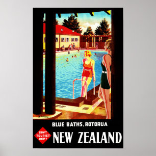 Nieuw-Zeeland Rotorua Vintage Poster hersteld
