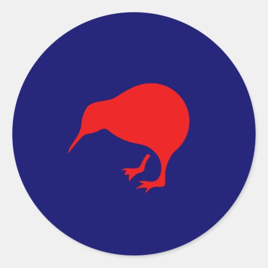 Nieuw-Zeeland Roundel Kiwi Slecht Zicht Ronde Sticker (Voorkant)