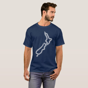 Nieuw-Zeeland Scribble Outline T-shirt