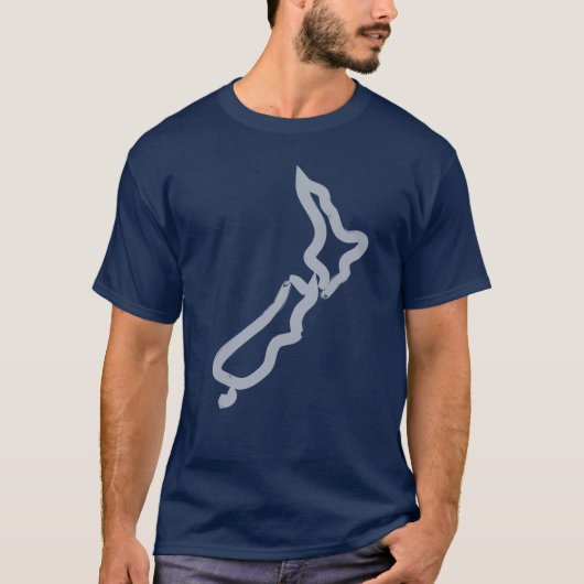 Nieuw-Zeeland Scribble Outline T-shirt (Voorkant)