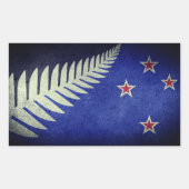 Nieuw-Zeeland Silver Fern Rechthoekige Sticker (Voorkant)