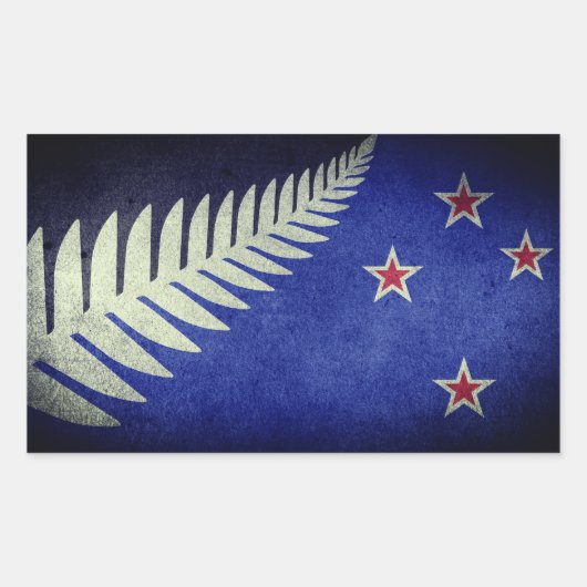 Nieuw-Zeeland Silver Fern Rechthoekige Sticker (Voorkant)