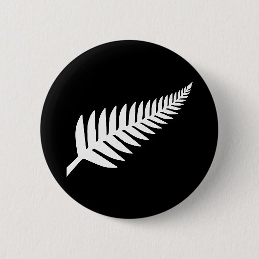 Nieuw-Zeeland Silver Fern Ronde Button 5,7 Cm (Voorkant)