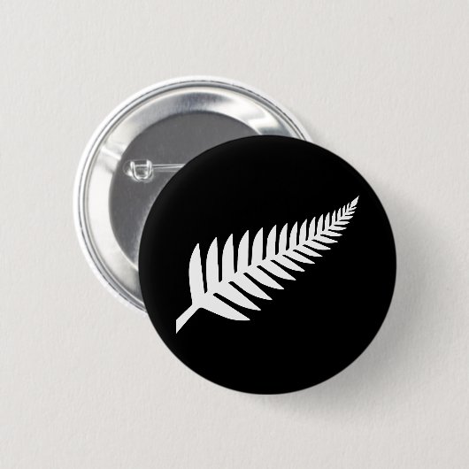 Nieuw-Zeeland Silver Fern Ronde Button 5,7 Cm (Voorkant /achterkant)