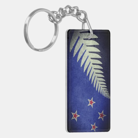 Nieuw-Zeeland Silver Fern Sleutelhanger (Voorkant Links)