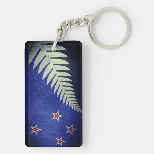 Nieuw-Zeeland Silver Fern Sleutelhanger (achterkant)