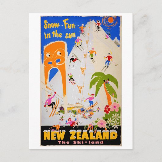 Nieuw-Zeeland Sneeuwpret in de zonnevlek Briefkaart (Voorkant)