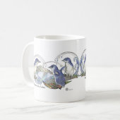 Nieuw-Zeeland Souvenir Blue Penguin tekening Koffiemok (Voorkant links)