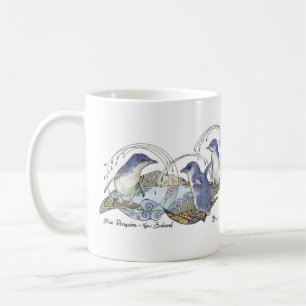 Nieuw-Zeeland Souvenir Blue Penguin tekening Koffiemok