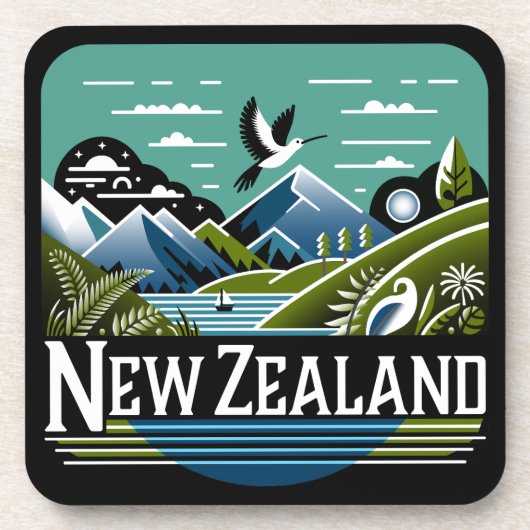 Nieuw-Zeeland Stille Zuidzee Bier Onderzetter (Voorkant)