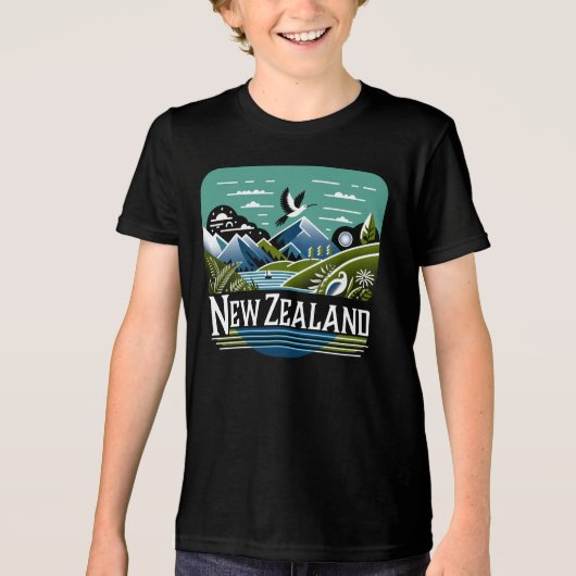 Nieuw-Zeeland Stille Zuidzee Tri-Blend Shirt (Voorkant)