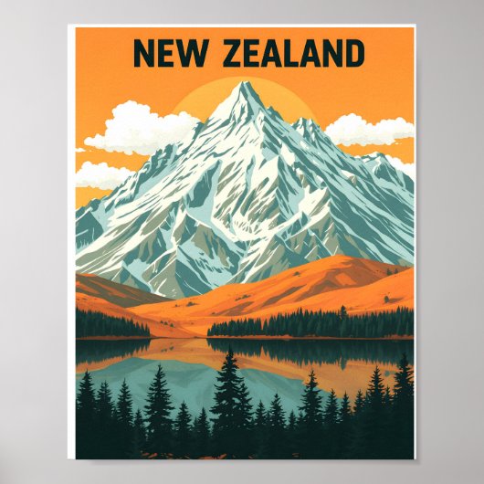 Nieuw-Zeeland Sunset Majesty Poster (Voorkant)