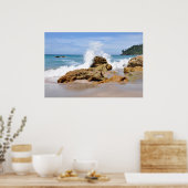 Nieuw-Zeeland Tairua Beach Waves Poster (Keuken)