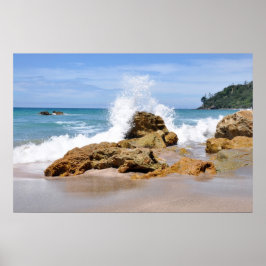 Nieuw-Zeeland Tairua Beach Waves Poster