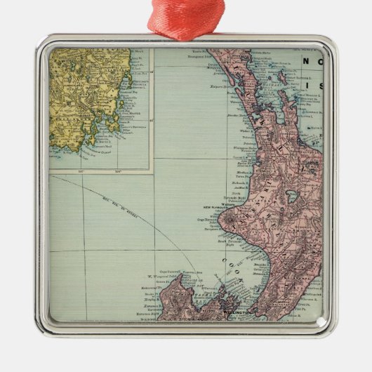 Nieuw-Zeeland, Tasmania, Fiji Metalen Ornament (Voorkant)