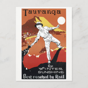 Nieuw-Zeeland Tauranga Vintage Poster opnieuw inge Briefkaart
