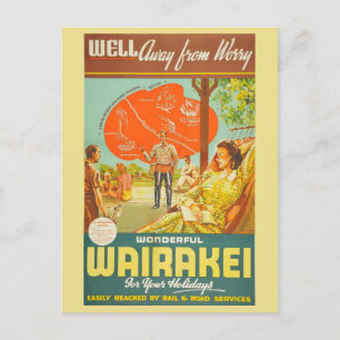 Nieuw-Zeeland Toerisme Retro Reizen Briefkaart