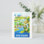 Nieuw-Zeeland Travel Poster Briefkaart (Staand voorkant)